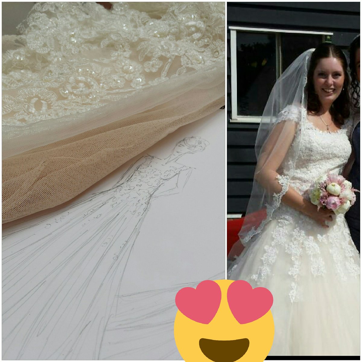 DFZeeland's tweet image. Nog steeds super blij met het eindresultaat van de eigen ontworpen trouwjurk! @VerliefdbruidsC