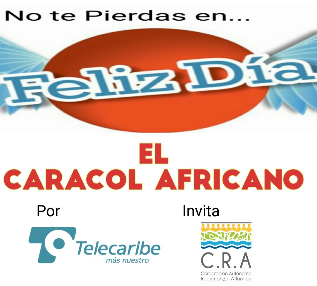 crautonoma's tweet photo. Hoy en @FelizDiaTV por @CanalTelecaribe, promovemos campaña de prevención, ante la presencia del #CaracolAfricano @ASOCARS @LuisGMurillo https://t.co/lj3hAU6Lsv