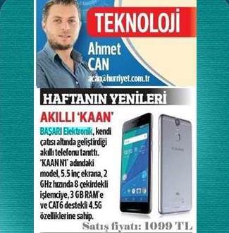 ‘HaftanınYenileri: AKILLI KAAN’,HÜRRİYET #telefounakılcısı #içindeBAŞARIvar #KAANN1 Cep tel veTurkcell satış noktalarında