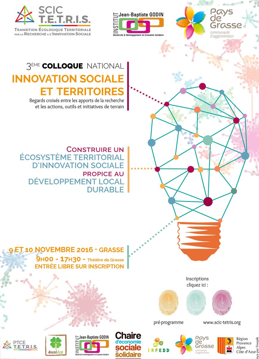 Colloque #Innovation sociale et #territoires <a href="/villedegrasse/">Ville de Grasse</a> 9-10 nov. Infos &amp; inscriptions goo.gl/AnUy3Z