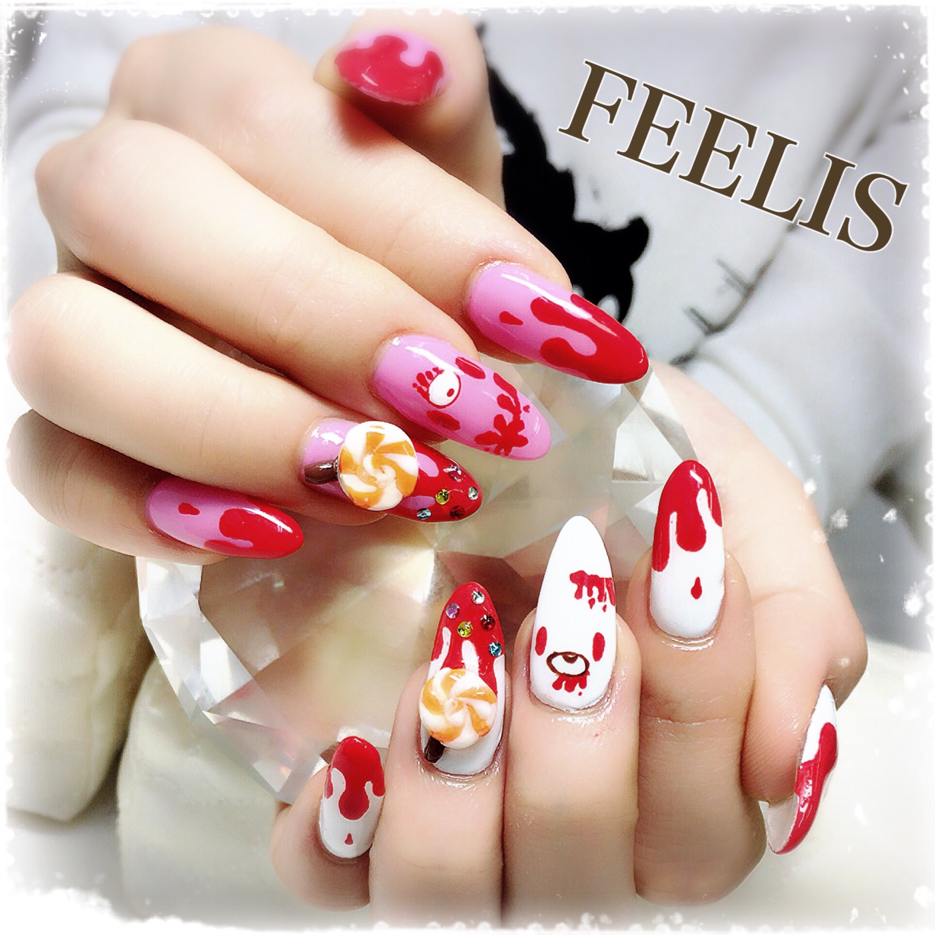 Feelis こんにちはネイルサロンfeelisです O O お客様ハロウィンネイル スカルプからのグルーミーちゃん ネイル とてもcuteに仕上がりました O O Feelis 結城 ネイル フット ジェルネイル ジェルデザイン ジェルアート ねいる Nail 門真市