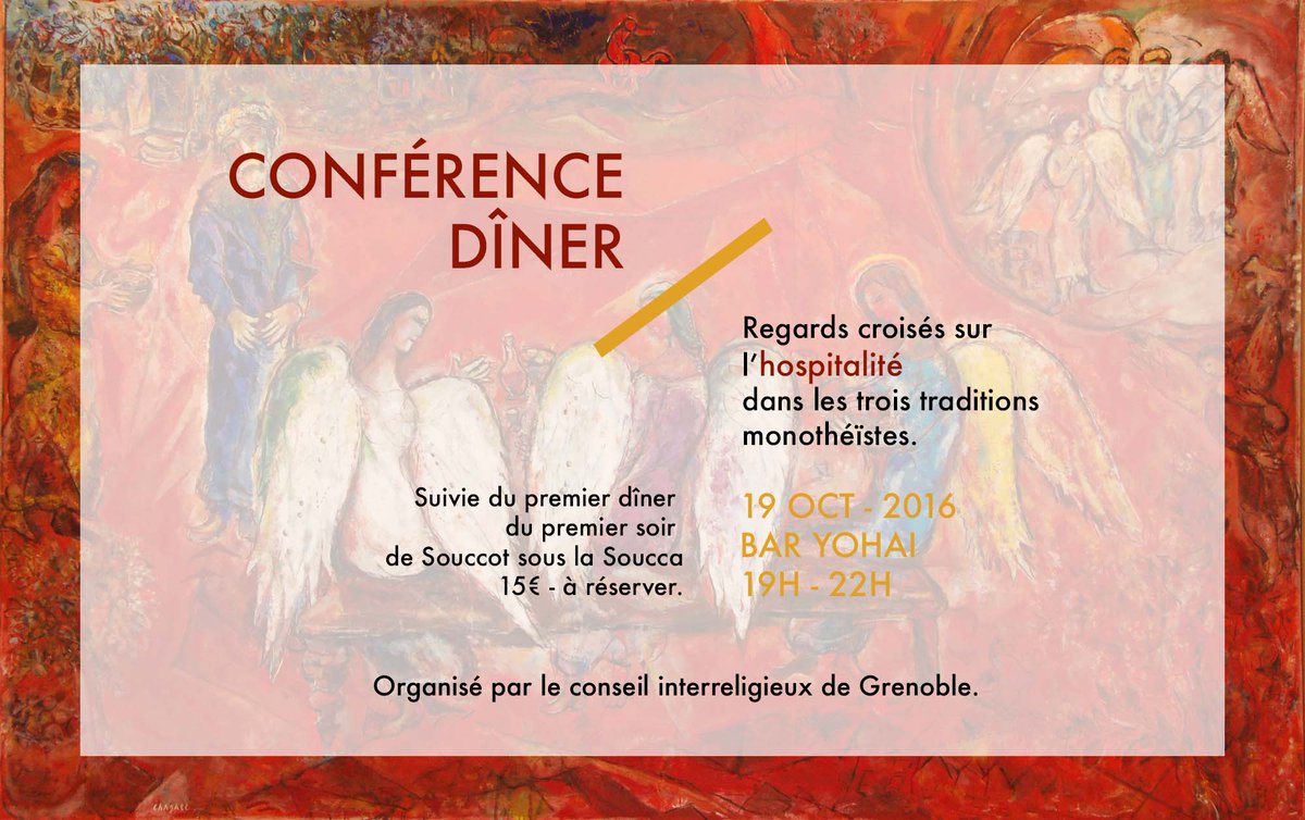 homotsadikus's tweet photo. #Grenoble : Conférence interreligieuse sur le thème de l’hospitalité, suivie du dîner de #Souccoth.  https://t.co/sGu26PehyI https://t.co/tuJ1kiKpLX