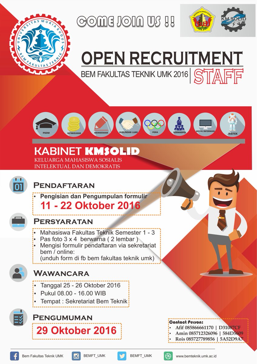Open Recruitment Staff Bem Fakultas teknik Let's Join Us.
Silahkan unduh formulir Bem fakultas teknik disini.
drive.google.com/file/d/0B-Vmdv…