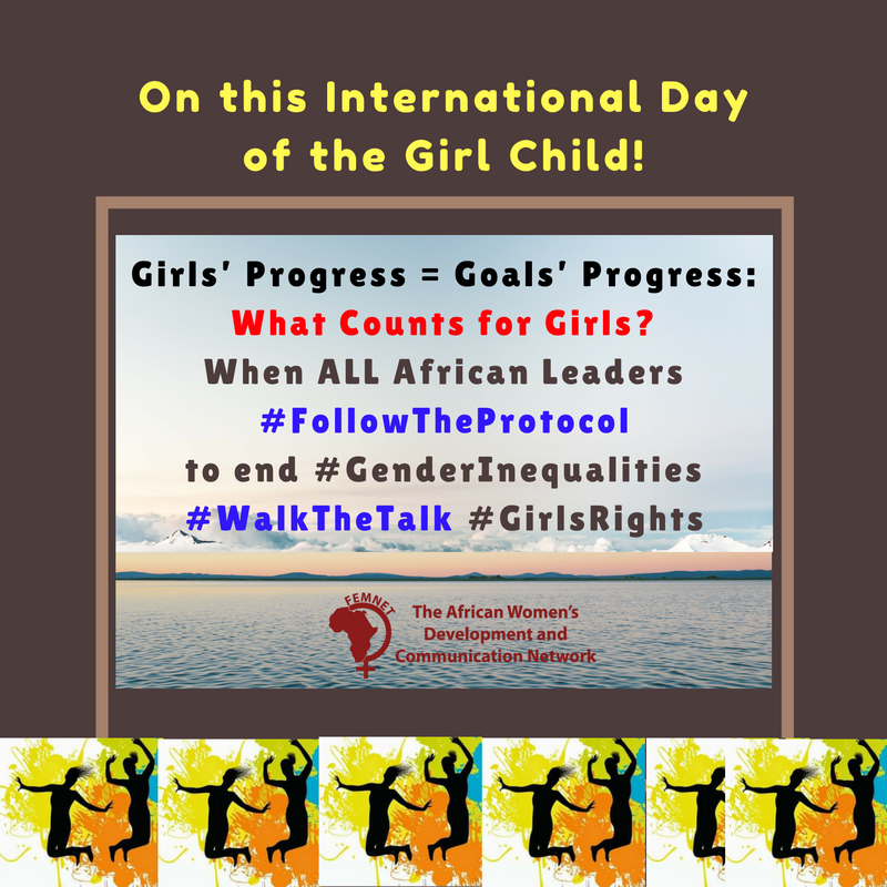 FemnetProg's tweet image. Girls’ Progress=Goals’ Progress:What Counts for Girls? When ALL African Leaders  #FollowTheProtocol to end #GenderInequalities #DayoftheGirl