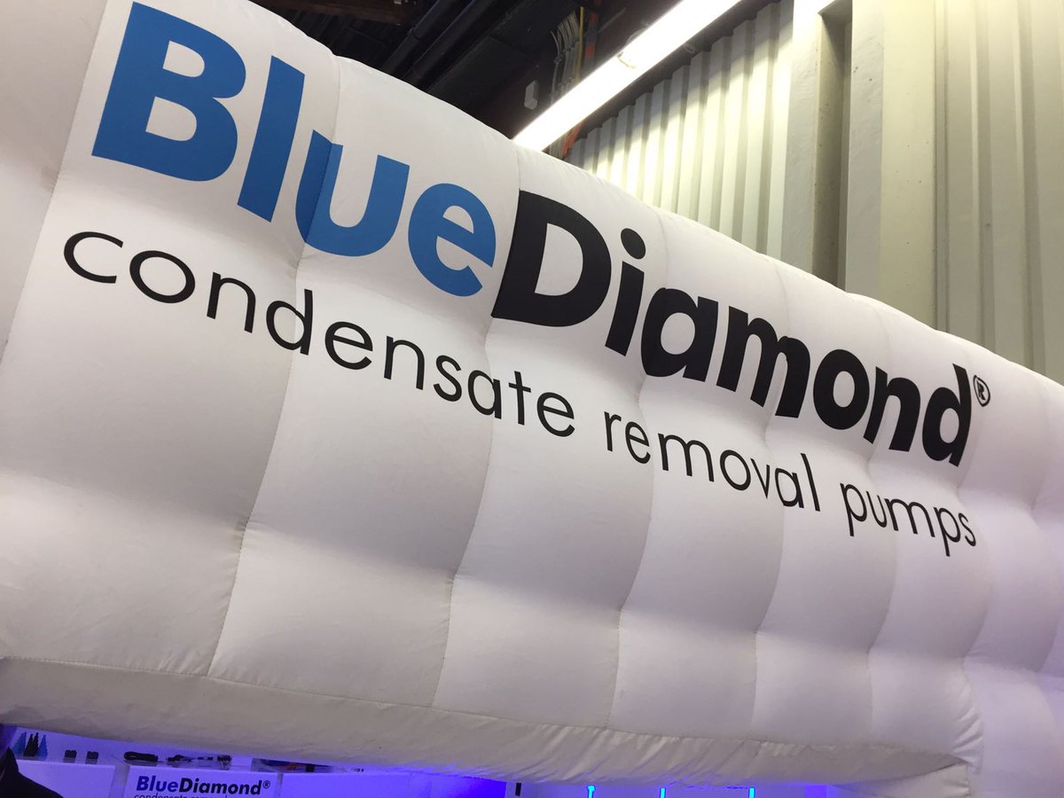 BlueDiamondPump's tweet photo. #Chillventa is underway, come and see our bespoke demonstration wall with the only condensate pumps running at the show. #MicroBlue #Wall https://t.co/B24MAlaeHR