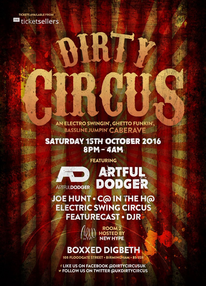 PolarTalent's tweet photo. If you are in  #Brum this w/e join us for @UKDirtyCircus with @ElecSwingCircus  @CatRagtime  @ArtfulDodgerDJ https://t.co/Tgh4ksOYeB