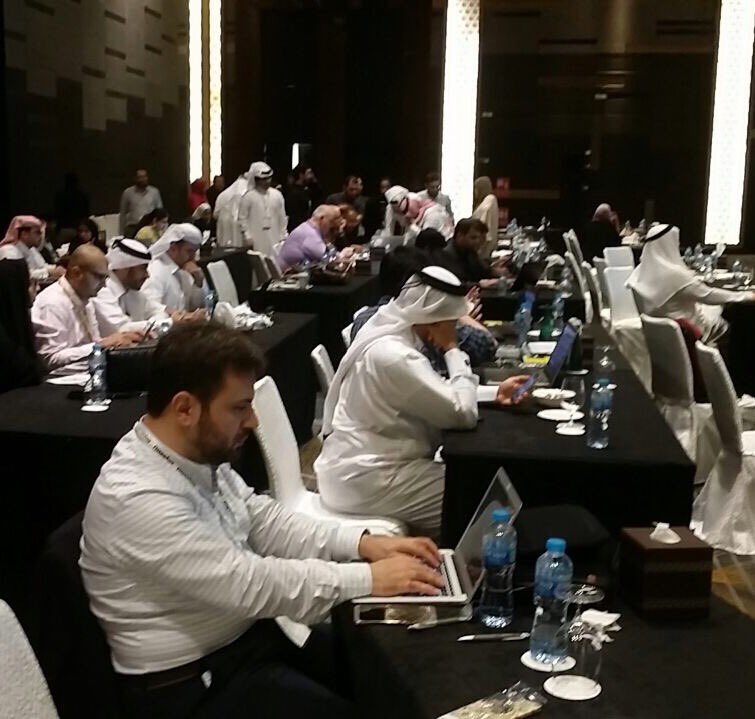 naseba's tweet image. Capture the flag session at #CyQ - participants use their security skills to hack a router and server. #CyberQatar @HBKU