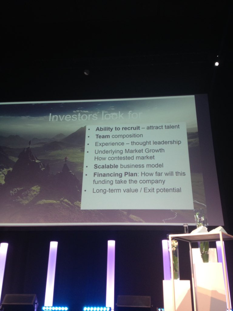 VanessaRicciSME's tweet photo. Venture capital @moor gives some insights on how a VC thinks. He will check who is part of your team: complementary skills #InnoSME16 https://t.co/FkfhkRrPuP
