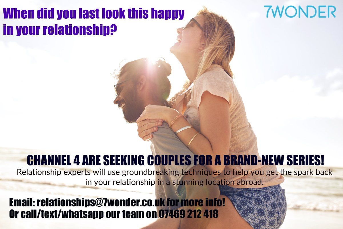 KerryCasting's tweet image. @FlickCasting Pls RT #C4 are looking for #couples to take part in a new series. E: relationships@7wonder.co.uk or call/text 07469 212 418