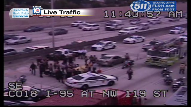 Police involved accident on I-95 SB at NW 119th St #traffic https://t.co/XLIUHuoO4J