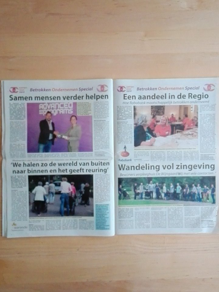 Mooie artikelen in de <a href="/StadsPers/">StadsPers</a> over maatschappelijk betrokken ondernemen van collega's <a href="/samenvzeist/">Samen voor Zeist</a>
