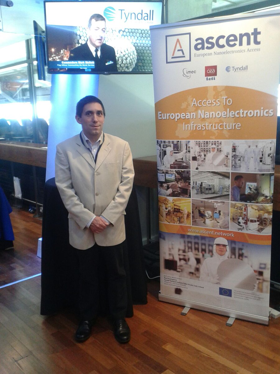 ASCENTeu's tweet photo. Nicolas Cordero delighted with level of interest at ASCENT stand during Tyndall Tech day @CEA_Leti @imec_int @TyndallInstitut #TyndallTech16 https://t.co/G4n6KlpteA