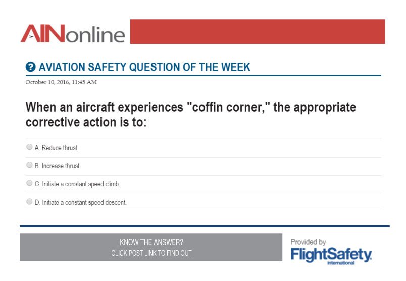 FlightSafetyInt's tweet photo. It's time for the Aviation Safety Question of the week...test your knowledge. Learn more…https://t.co/XzAkLLE1qO #ain #flightsafetyint https://t.co/COQl8gL7rx