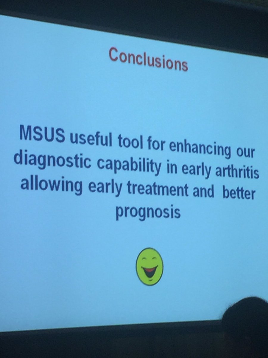 davebakerphysio's tweet photo. #MUSOC16 great talk on use of dus in early inflammatory arthritis detection - important for early start to treatment to improve prognosis https://t.co/0WmRMnbBgK