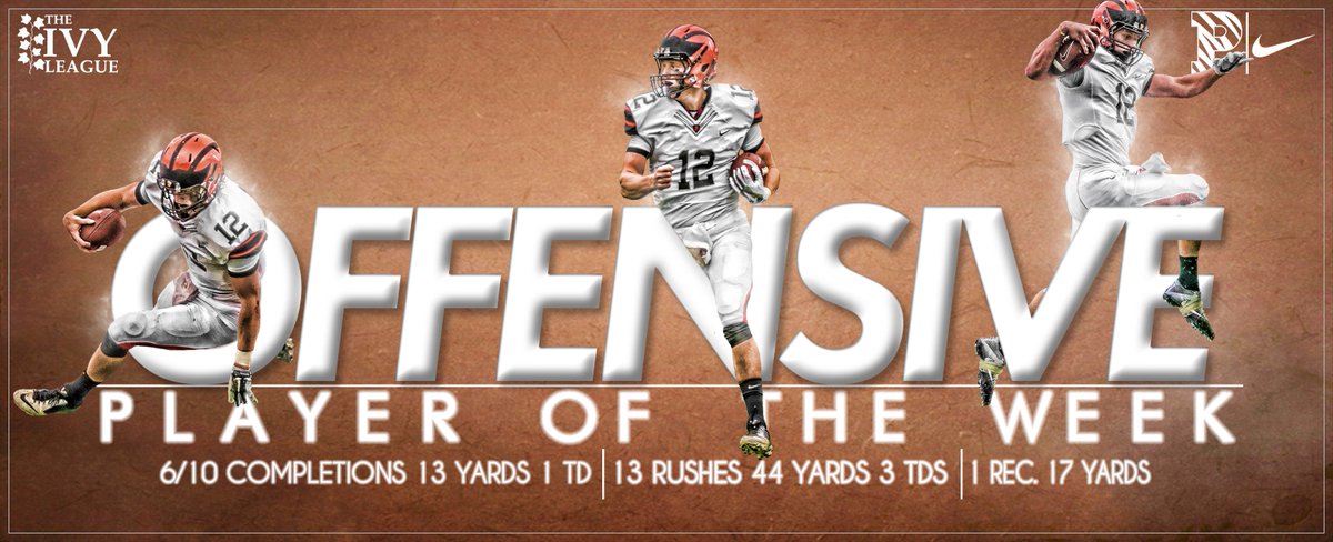 PrincetonFTBL's tweet photo. John Lovett wins the Ivy League Offensive Player of the Week for his play against Georgetown! #FillTheStatSheet https://t.co/Rjq0OBXNK4