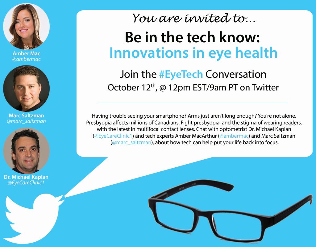 marc_saltzman's tweet image. Always excited to co-host a #Twitter #talk w/my bud @ambermac. Join us tomorrow, 12pm ET/9am PT, to talk #EyeTech!