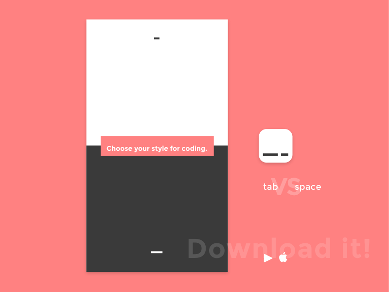 MerliAndrea's tweet photo. Are we ready to answer the common nerd question among developer? #tabvsspace
#iOS: https://t.co/78Z3I5TjCN
#Android: https://t.co/CXctXCY0a1 https://t.co/x9z8nLNtdZ