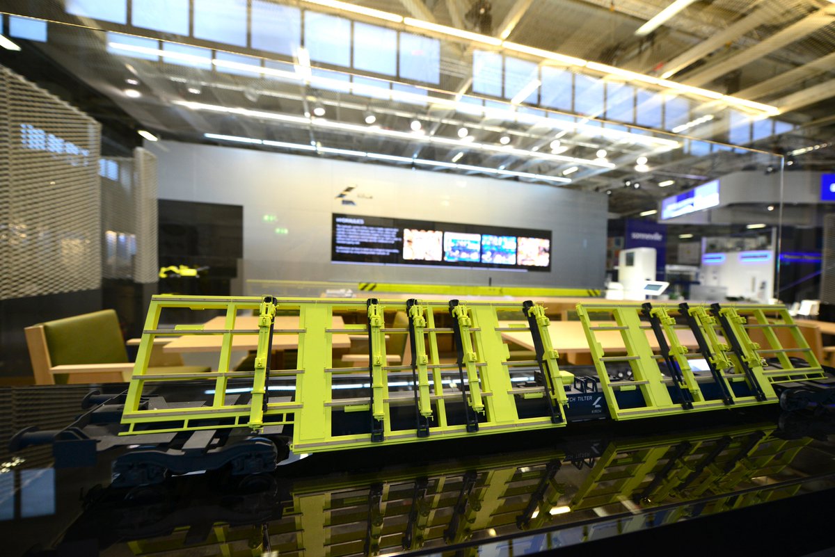 Kranunion's tweet photo. Highlights at the #Kirow stand @InnoTrans 2016 were the 1:15 models of our #railway #logistics machinery. https://t.co/bM8va6EZnf
