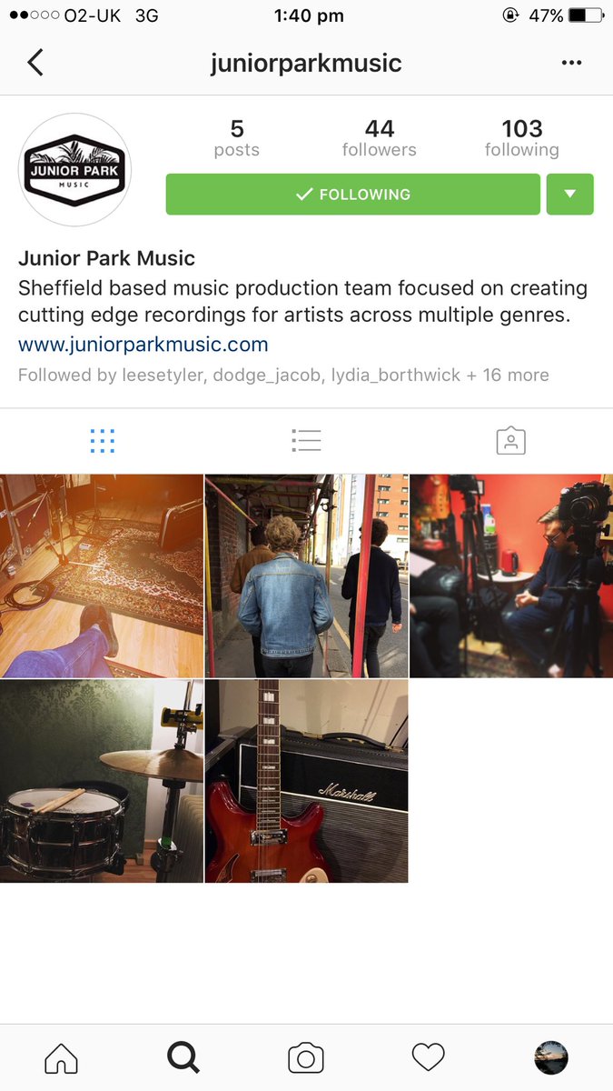 We now have Instagram! Follow us <a href="/juniorparkmusic/">Junior Park Music</a> for updates and studio photos.
