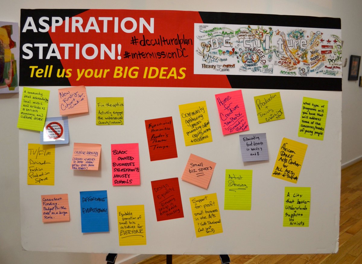DcCulturalPlan's tweet photo. Some of what you missed...Don't miss the next #DCCulturalPlan Community Conversation tonight!!  
#IntermissionDC https://t.co/oVKDJF2V8c