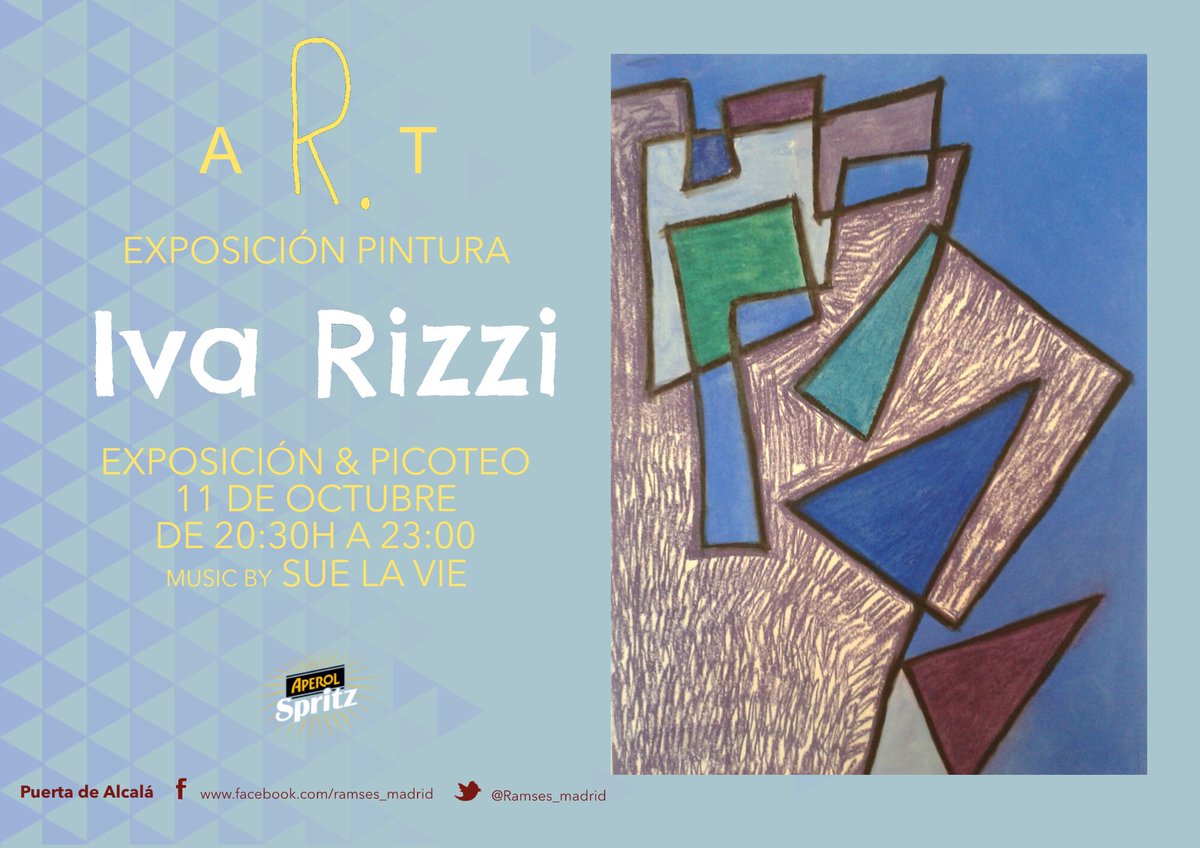 ivarizziart's tweet photo. Esta noche en #Ramses #Madrid .Os espero! #art #abstractart #BlueBuildings #Gypset https://t.co/7vJhppOJrh