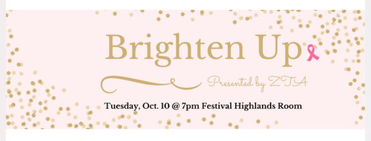 Looking forward to welcoming <a href="/BeBrightPink/">Bright Pink</a> to campus tonight @ 7pm in Festival Highlands room for a #BrightenUp Educational Workshop!