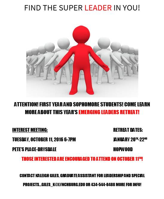 LynchburgSGA's tweet image. TONIGHT there is an interest meeting for a wonderful leadership opportunity!