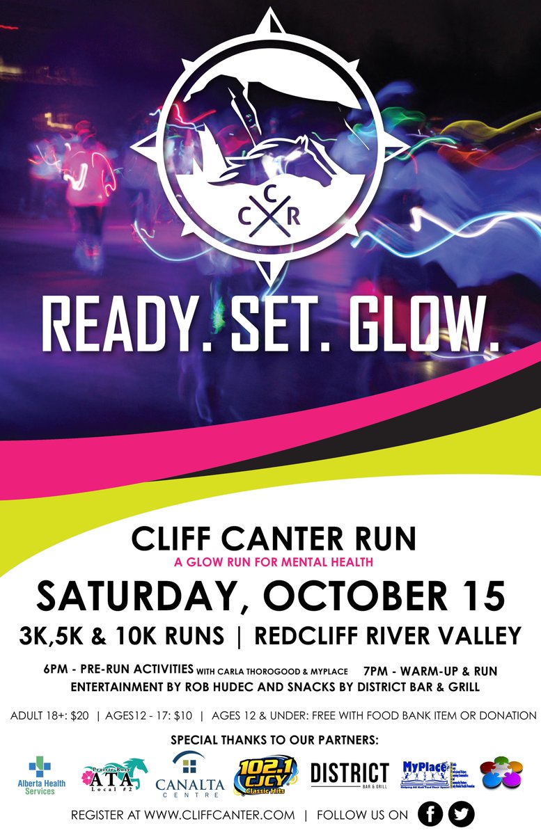JACK1021MH's tweet photo. Ready.Set.GLOW! Join us Saturday for the @CliffCanter_Run - a glow run for mental health. Visit https://t.co/5P7eeD37rc for full details. https://t.co/BUstYSDwhk