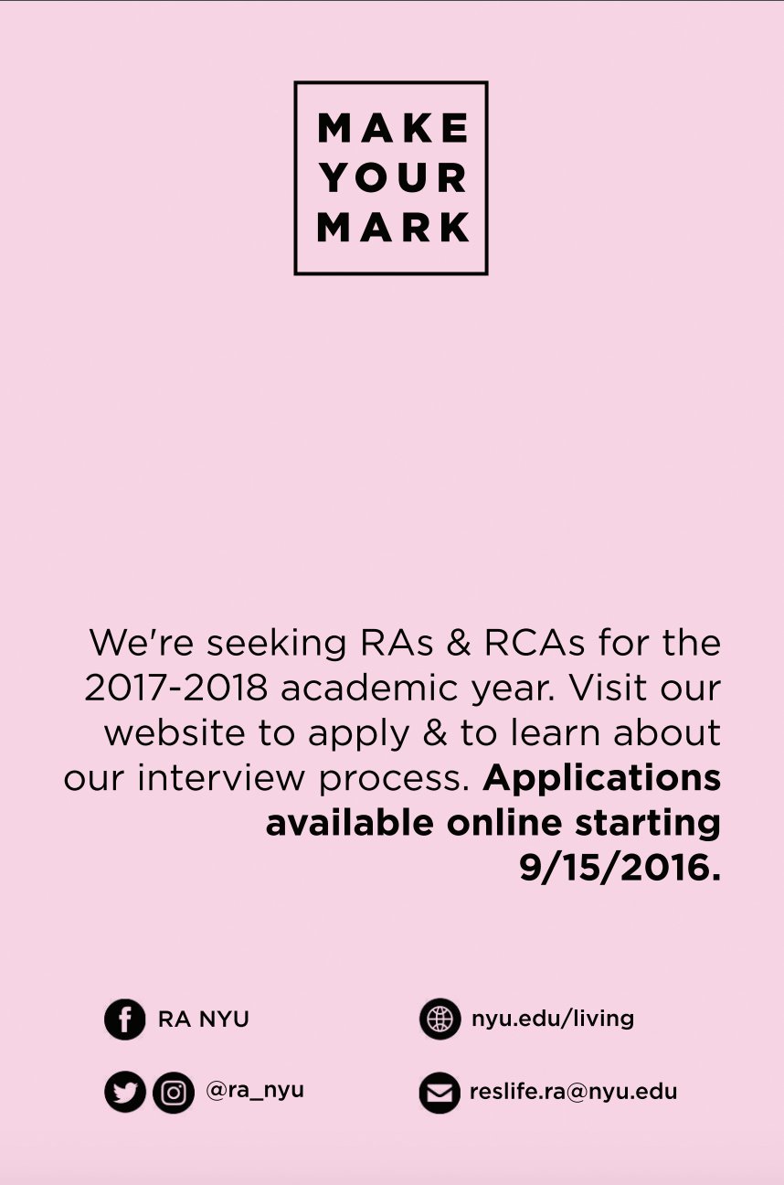 Nyu Palladium Hall The Resident Assistant Ra Application Is Live Please Visit The Rlhs Website For Position Descriptions Deadlines And Additional Info T Co 1fnlj3zlqr Twitter