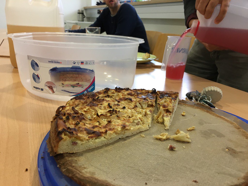 CWerner76's tweet photo. @mdekauwe82 and the promised onion tart. Good times #cultureexport https://t.co/vv4TSBjUej