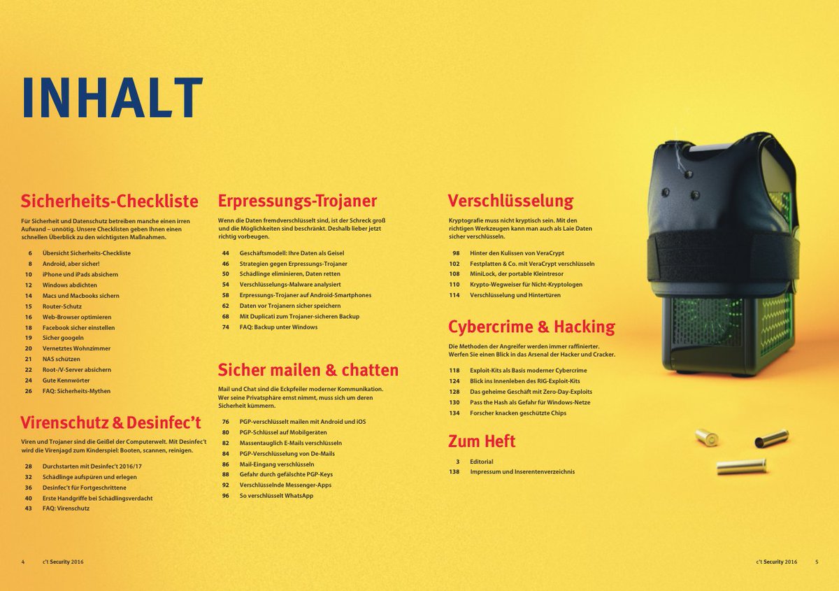 lucysecurity's tweet image. Sonderheft c&apos;t Security 2016 ab sofort im Handel heise.de/newsticker/mel… #itsecurity #pcprotection