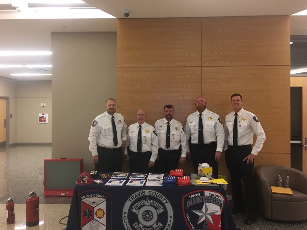 Travis Co Fire Marshal's Office is at Commissioners Court today to promote National Fire Prevention Week.