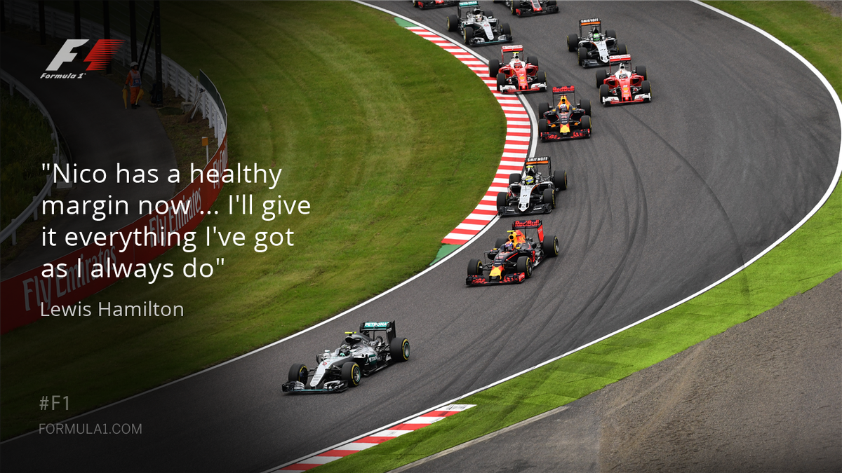 F1's tweet image. With 4 races to go…

👉 2016 ROS has 33pt lead
👉 2015 HAM had 66pt lead
👉 2014 HAM had 10pt lead
👉 2013 VET had 90pt lead 

#F1FastFact