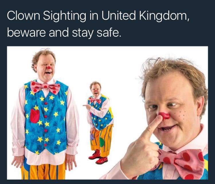 Stay safe, stay indoors. #clownsightings #clowning