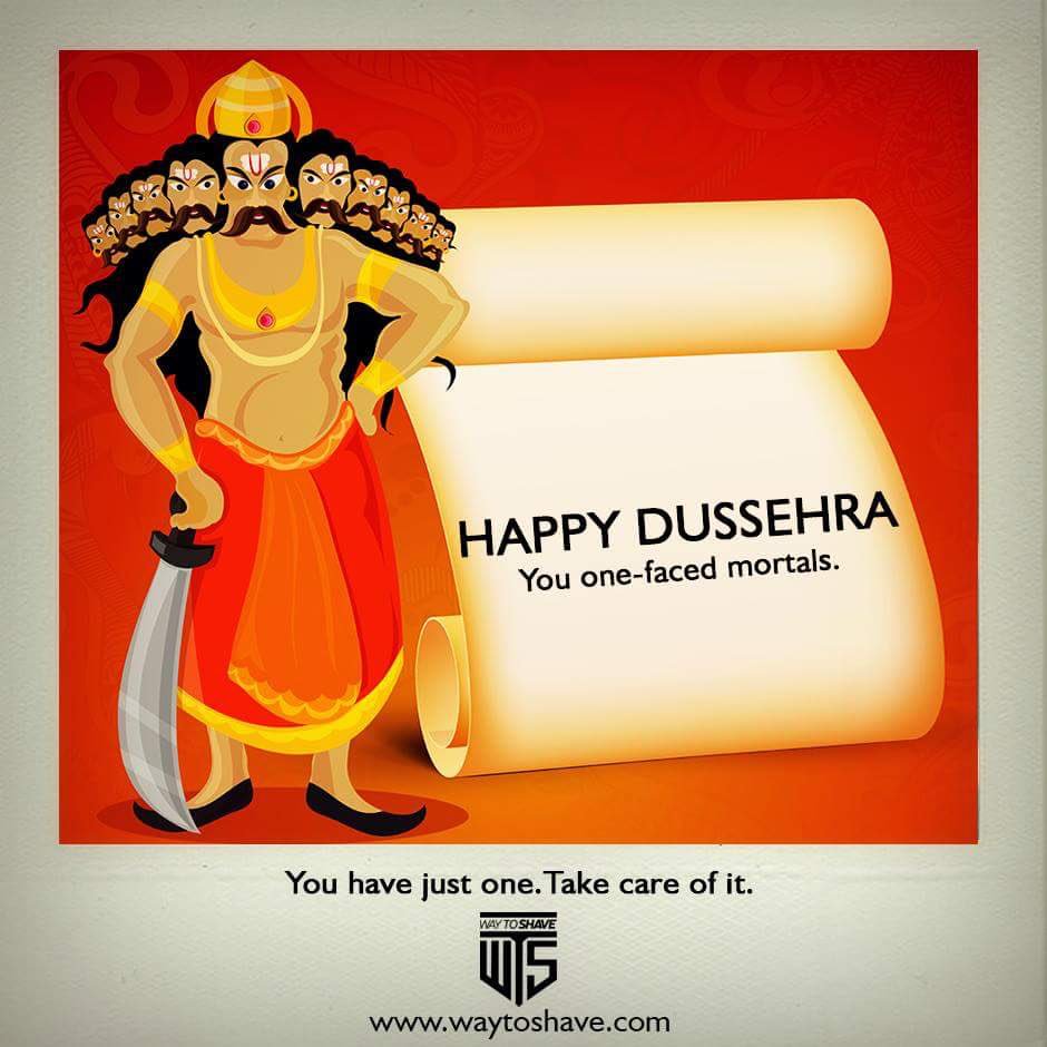 WayToShave's tweet photo. #HappyDussehra, you one-faced mortals. Take good care of the one, with #WayToShave. https://t.co/KLNEzllpC2