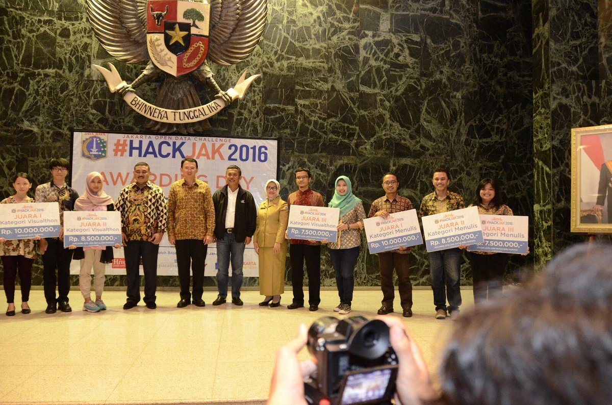 hackjak2016's tweet photo. Selamat kepada para pemenang kompetisi #HackJak2016. Terima kasih atas keikutsertaannya π https://t.co/4XvxK2ScHm