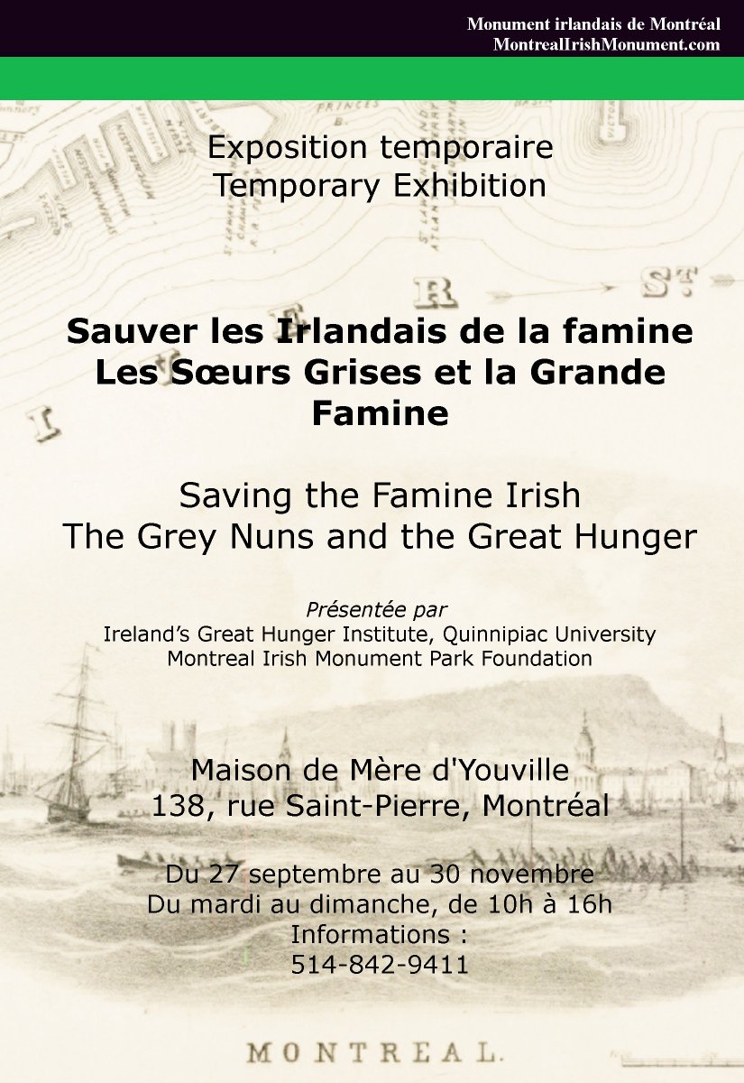 MtlMonument's tweet photo. “Saving the Famine Irish: The Grey Nuns and the Great Hunger” now at Grey Nuns until end of November 2016 Details https://t.co/1lsVcQMPiM https://t.co/4hp0BGlV8b