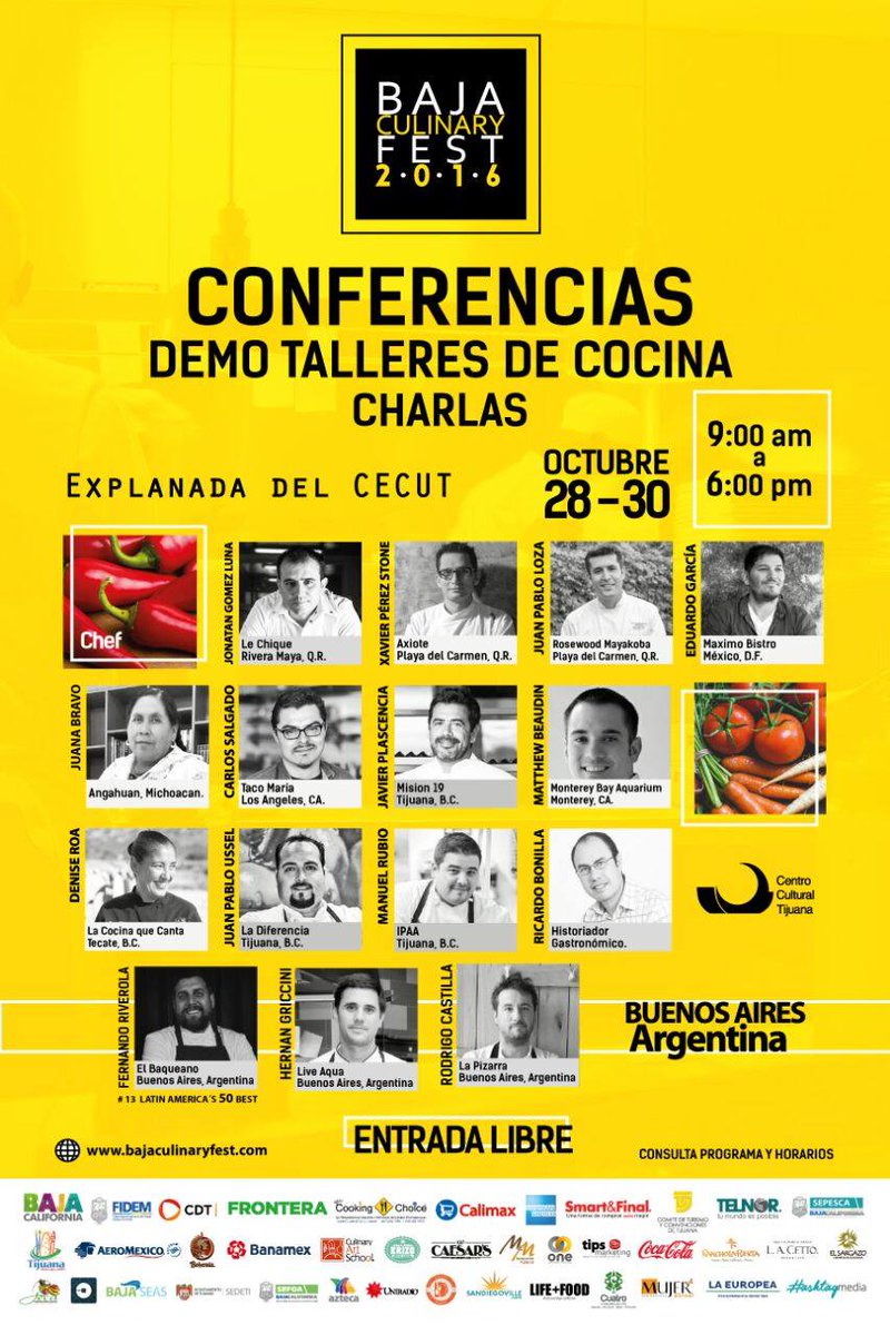 copasycorchos's tweet photo. ¡Ya próximos el @BCCulinaryFest y el IV Encuentro Latinoamericano @FoodDesign2016! https://t.co/Rc63OXWUkx https://t.co/ZmOjo1aOIo