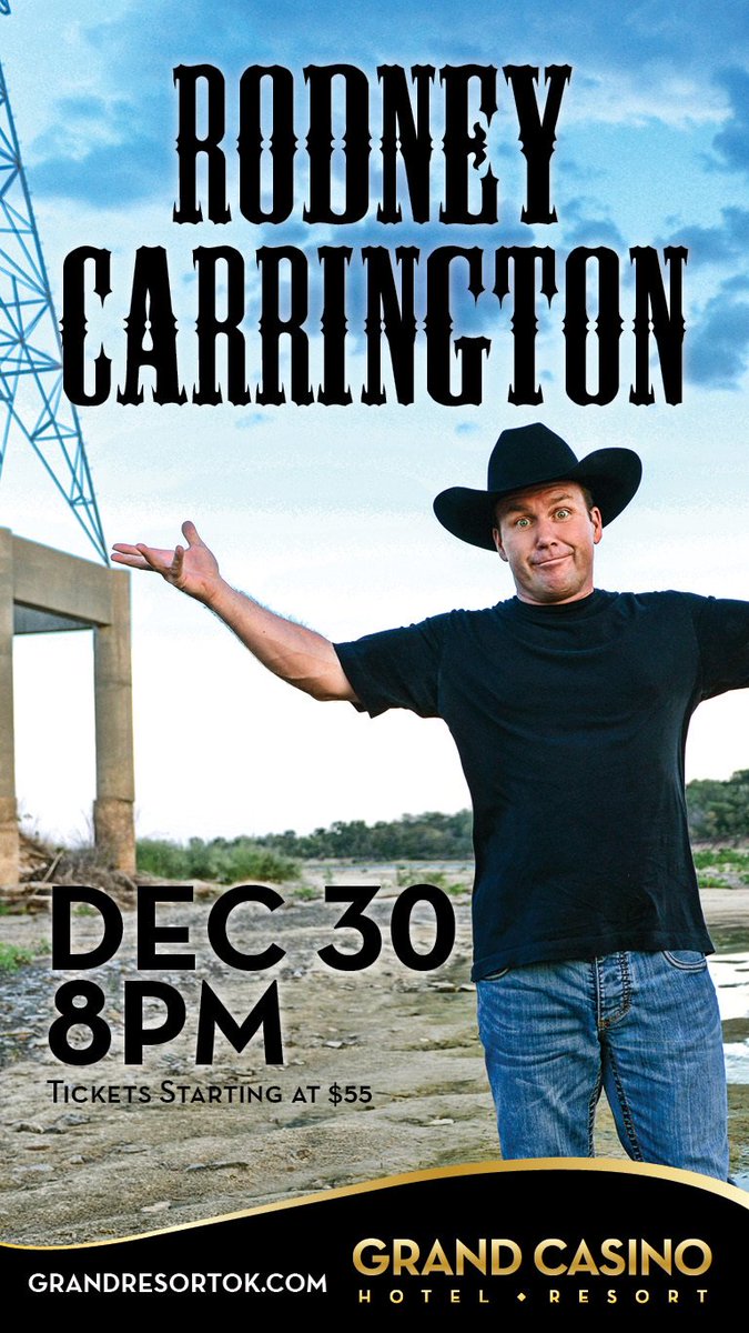 Rodney Carrington tickets will go on sale Wednesday morning at 8! GrandBoxOffice.com!