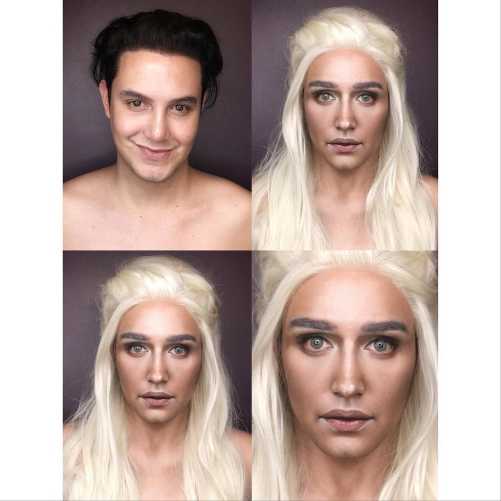 lilbluvan's tweet photo. paolo ballesteros and his incredible make-up transformations into the game of… https://t.co/K3MpZxmcrU https://t.co/Il2RXhZ4SB