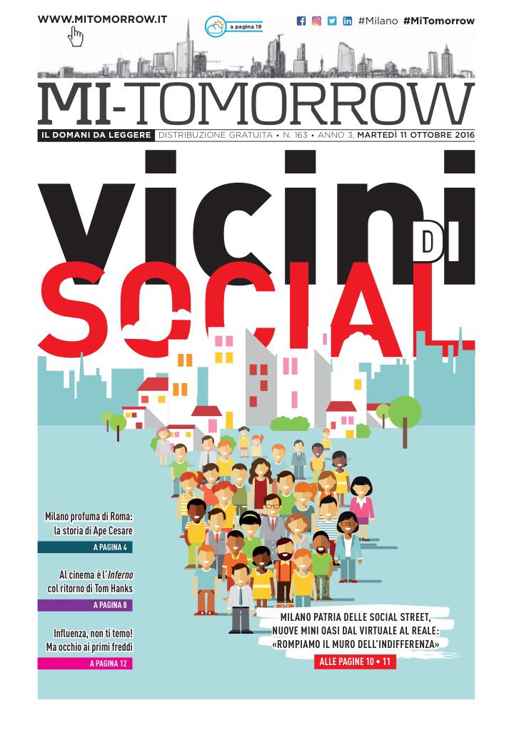 MiTomorrow's tweet photo. Si #Mitomorrow si parla di @socialstreet_it ovvero quando il vicinato passa da virtuale al reale. Leggi lo speciale: https://t.co/BjJ2ETWNyQ https://t.co/IM176kRP2I