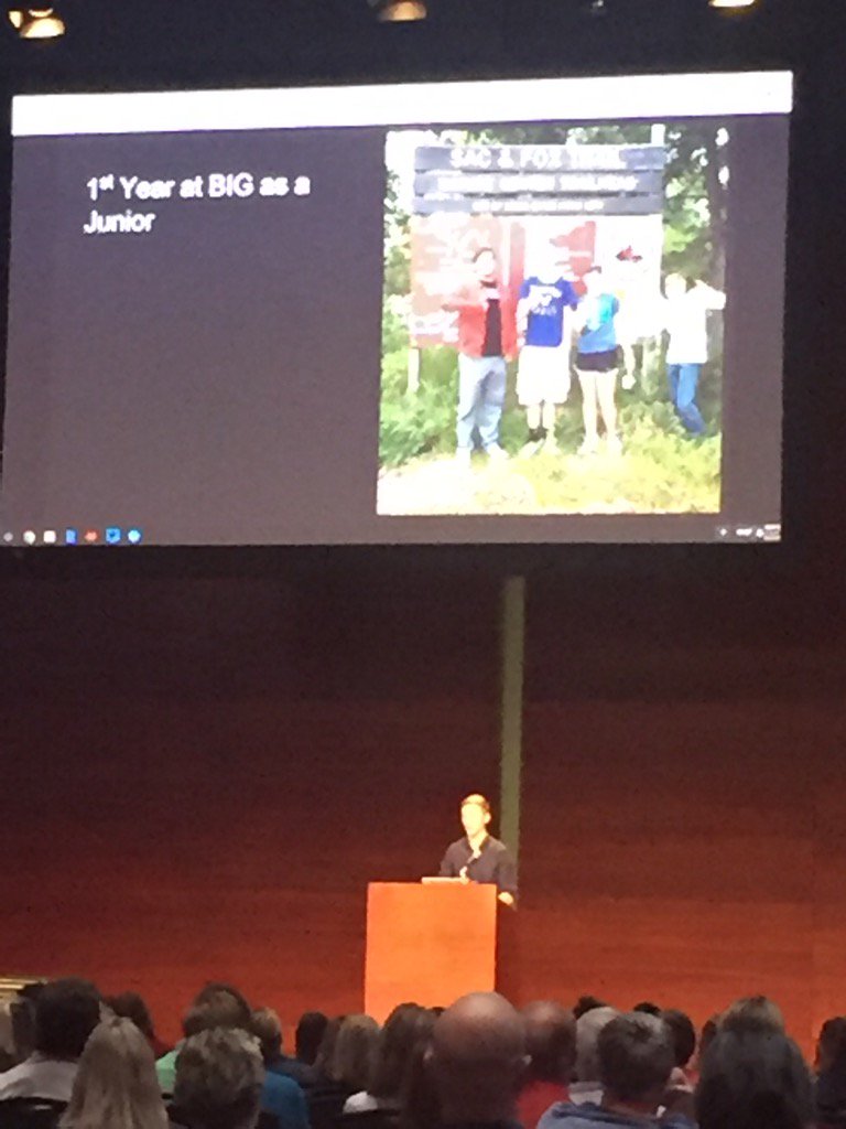 frese_nh's tweet photo. #iowabig #itec2016 Josiah Grimm presents on his #coding journey in Iowa Big. Highlights student projects in tech. https://t.co/g3NWxojMNs