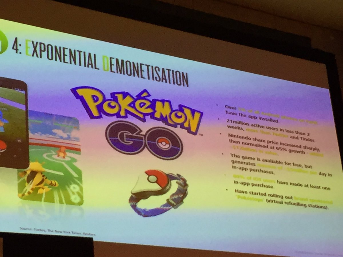 NerushkaBowan's tweet image. Exponential demonetization - Pokemon Go $16bn valuation in 2 weeks. Revenue of $5million per day. @adaoV1SA #ITWebDigital