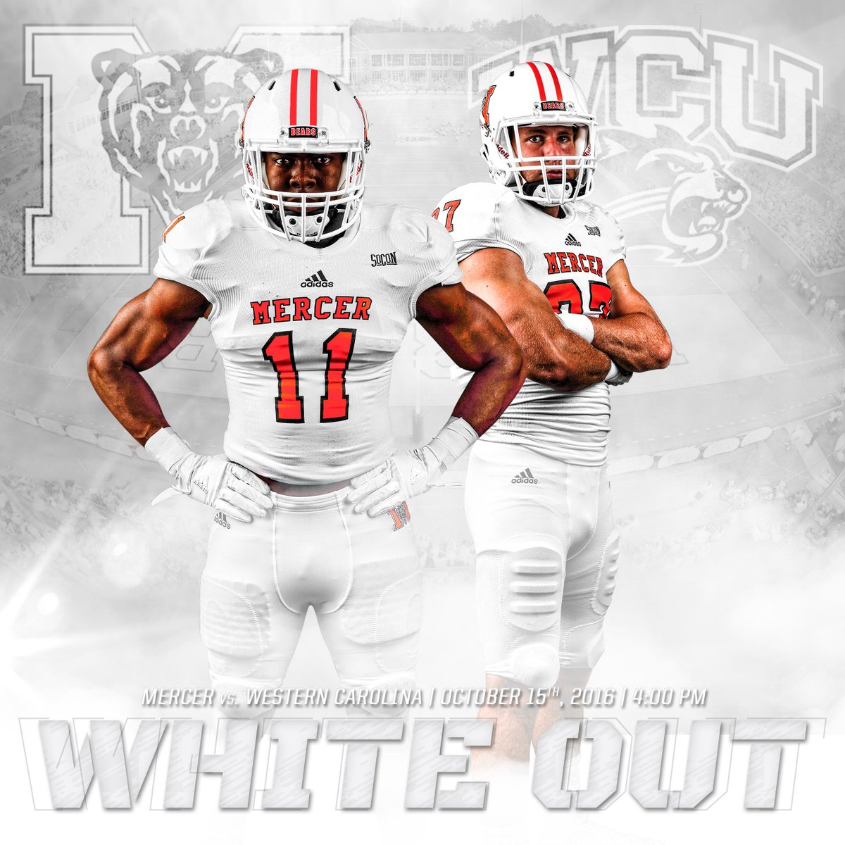 MercerFootball's tweet image. Mercer Football is breaking out the all whites to #WhiteOutWestern! The first 500 students at the game will receive a &quot;White Out&quot; tee-shirt!
