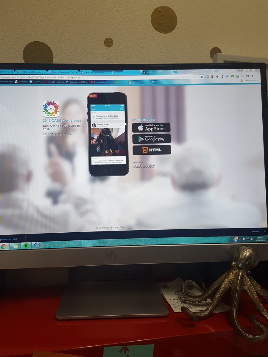 CounselorOC's tweet photo. Downloading the #MyCASC app for the Conference next week. Have you? So Excited! #SAUSDCounselors #growthmindset #ImPresenting #CTE https://t.co/WM7E43HYli
