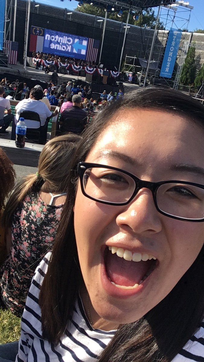 shecanlead's tweet photo. Our Marketing and Media Director @JoyceChoi97 is at the Clinton rally today to see Obama! Follow her for updates! https://t.co/schgiGyLFj
