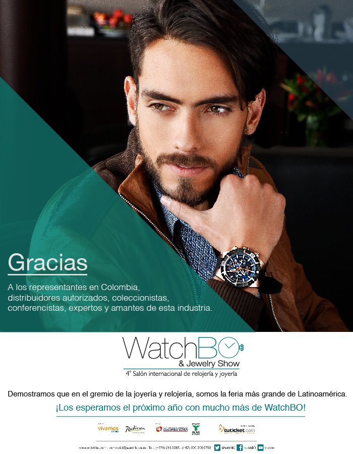 watchBO's tweet photo. Agradecemos a nuestros expositores, compradores y visitantes de #WatchBO2016.
¡Los esperamos el próximo año con mucho más de #WatchBO! https://t.co/08E6cyOoDI