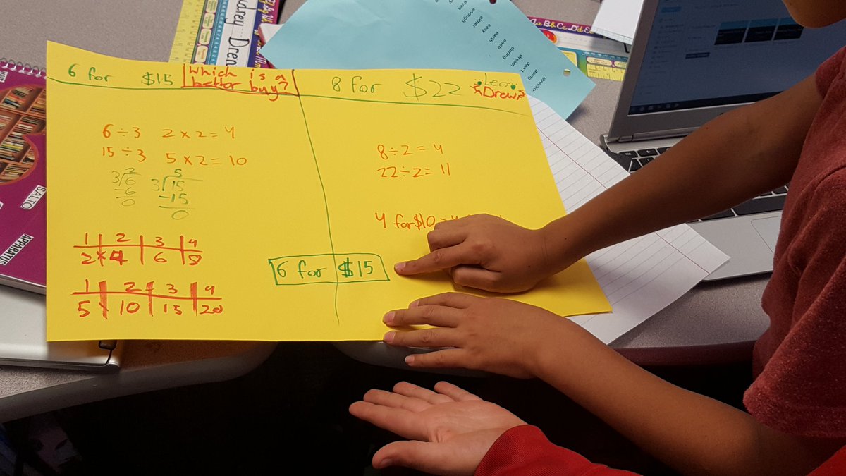 awhitakerteach's tweet photo. Using different strategies to find the better buy. @MLCmath @TeachTigers https://t.co/JipQ6YzbE2