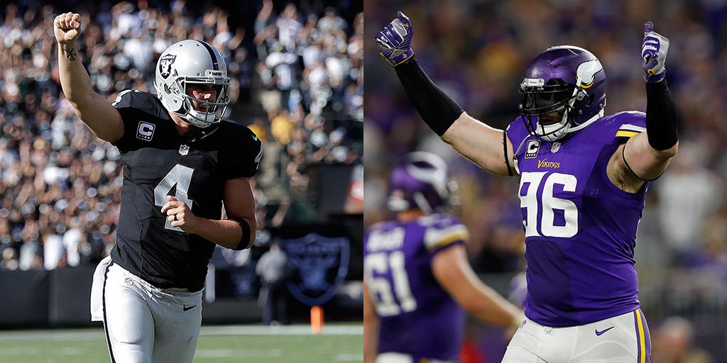 .<a href="/RAIDERS/">Las Vegas Raiders</a> in the playoffs? 
<a href="/Vikings/">Minnesota Vikings</a> most complete team?
Dak vs. Tony?

Let's debate: on.nfl.com/BpluZa (via <a href="/AdamSchein/">Adam Schein</a>)