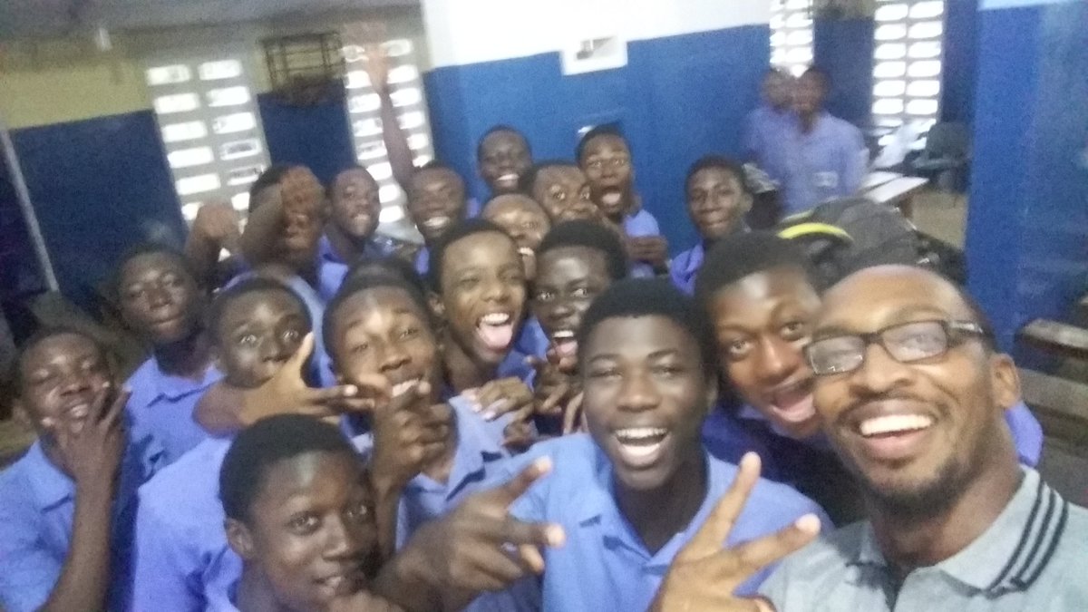 Abocco's tweet photo. I took this #groufie after mentoring students of my alma mater, #Presec #Legon, @ #jcpresec with other #PresecAlumni. Proud #Odadee. https://t.co/0IiYxBkJgk